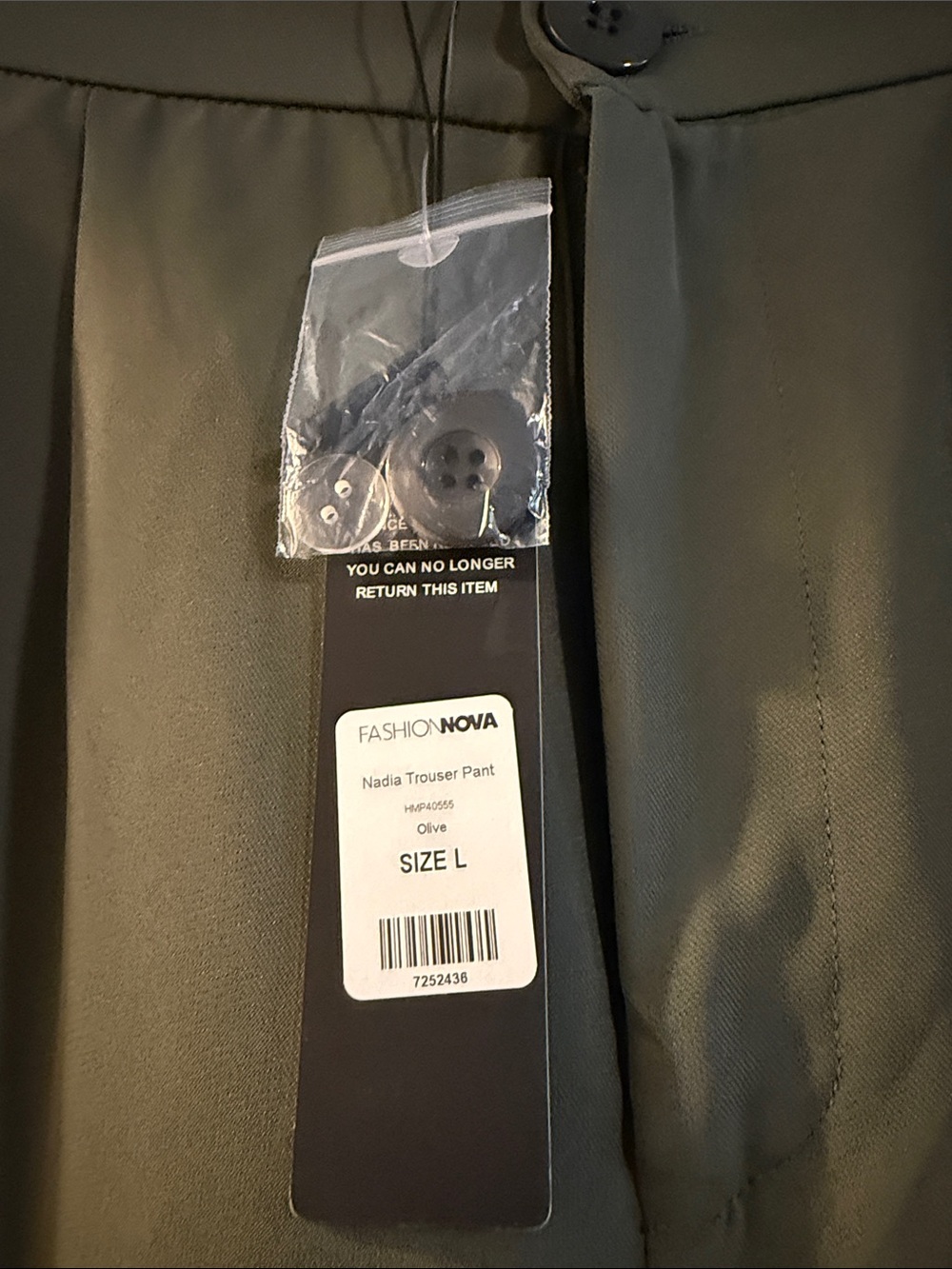 Fashion Nova Olive Green Wide Leg High-Rise Pants - Picture 3 of 4
